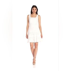Julian Taylor White Sleeveless Mini Dress